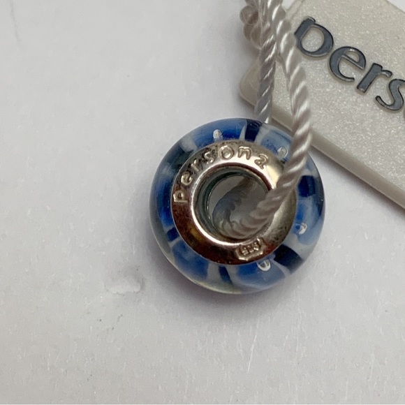 Persona NWT sterling silver blue art glass charm bead - Picture 3 of 4